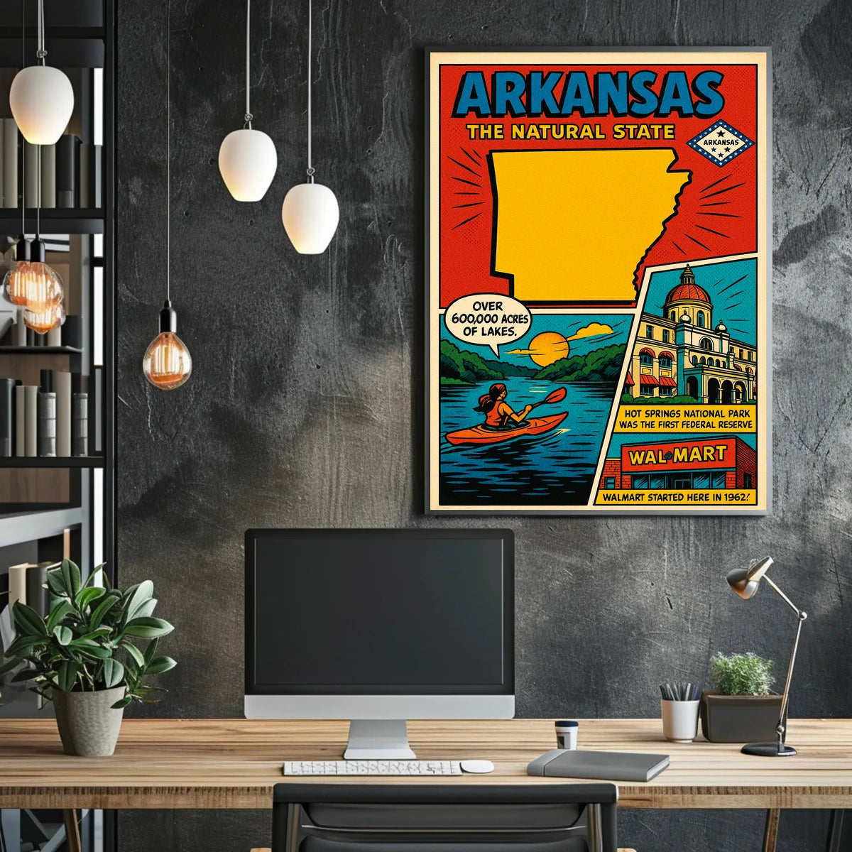 Arkansas Attractions Lakes Hot Springs National Park Poster