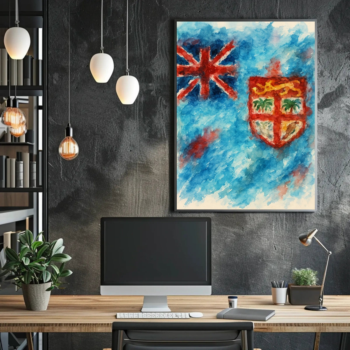 Watercolor Flag Art Poster