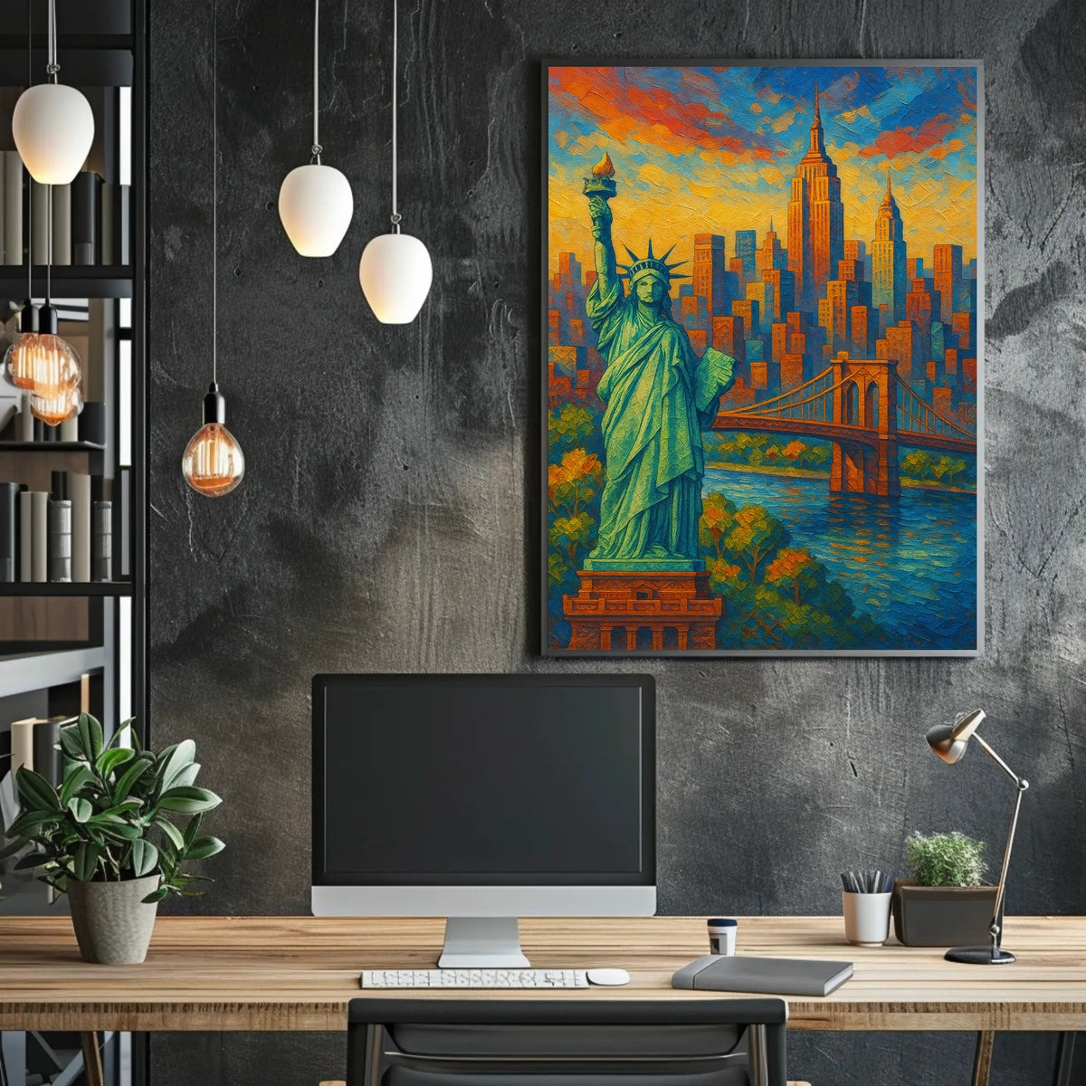 Statue of Liberty New York City Poster Modern Wall Art