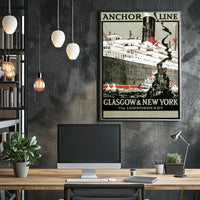 Anchor Line Vintage Transatlantic Voyage Poster