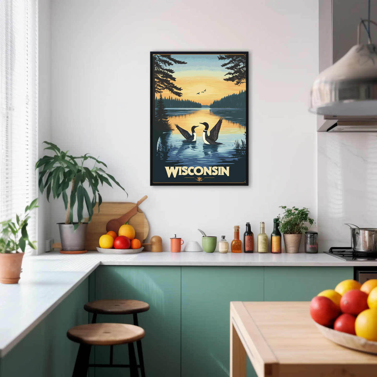 Wisconsin Lake Vintage Poster