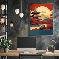Tranquil Autumn Landscape Pagoda Poster