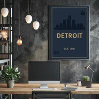 Detroit Skyline – Est. 1701 Poster PosterGoat
