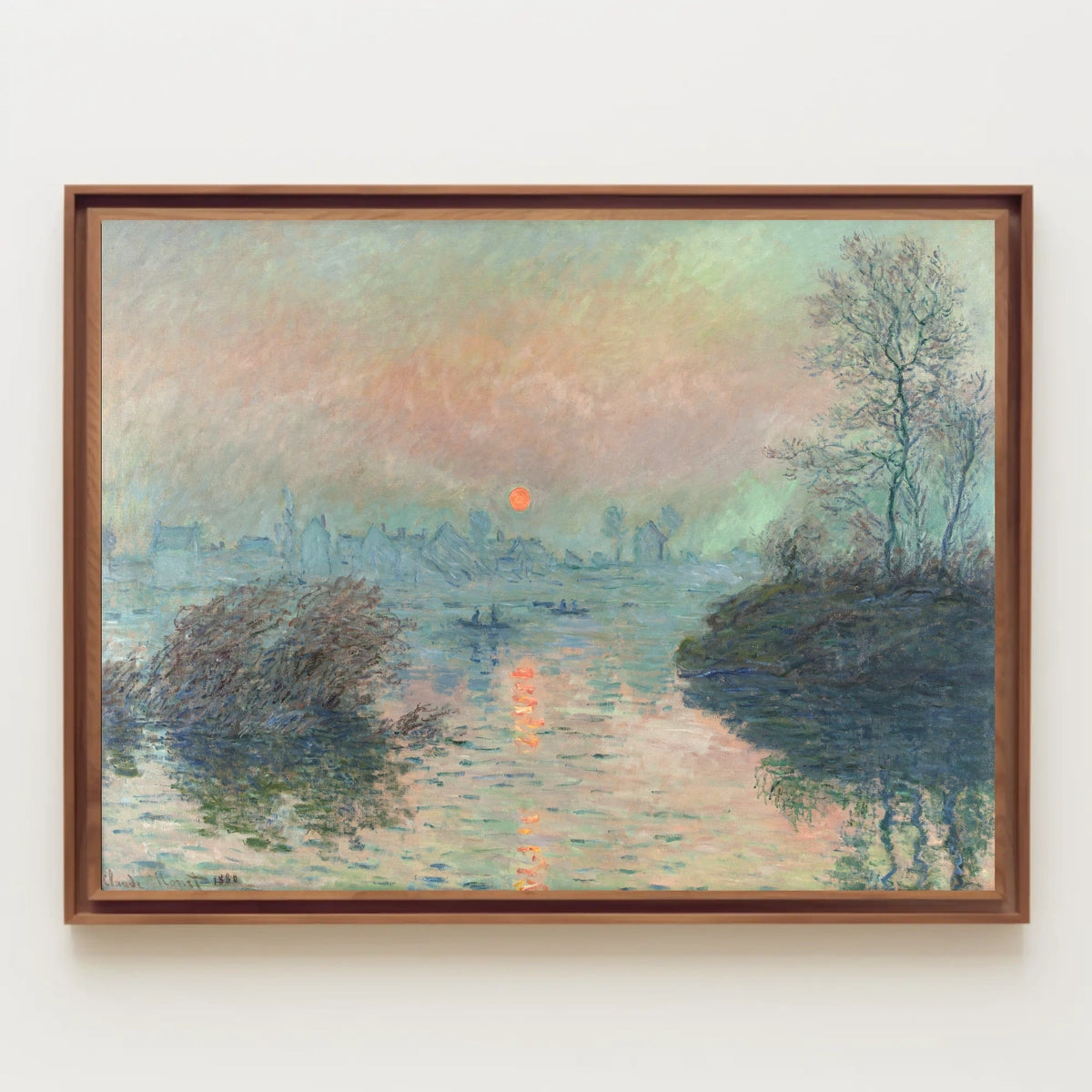 Serene European River Scene at Sunset Artistic Poster
