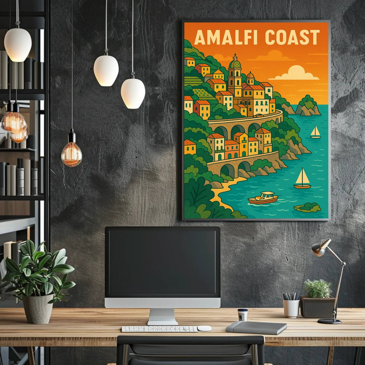 Amalfi Coast Poster 18x24 Scenic Wall Art Print Gift Idea