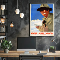 Vintage Carinthia Winter Sports Travel Poster PosterGoat