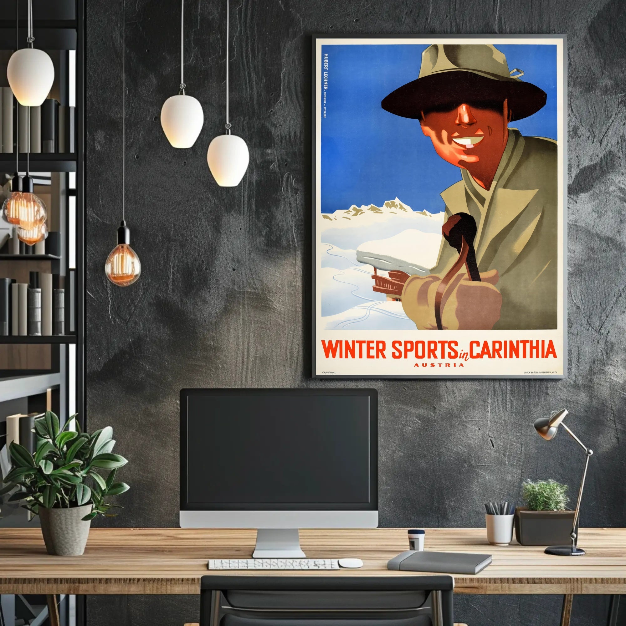 Vintage Carinthia Winter Sports Travel Poster PosterGoat