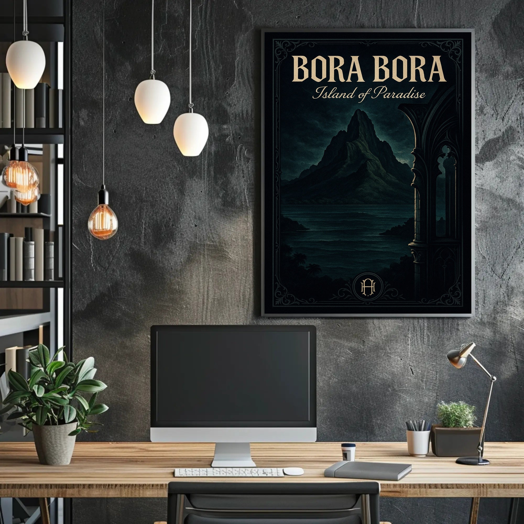 Bora Bora Gothic Elegance Travel Poster PosterGoat