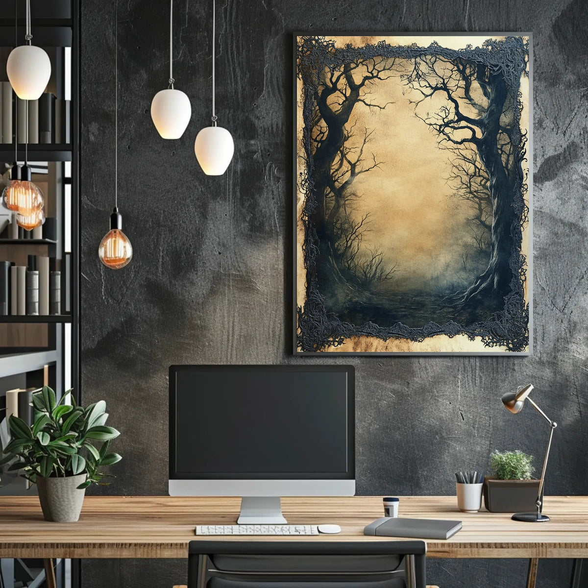 Mystical Gothic Eerie Forest Scene Artistic or Pop Culture Poster