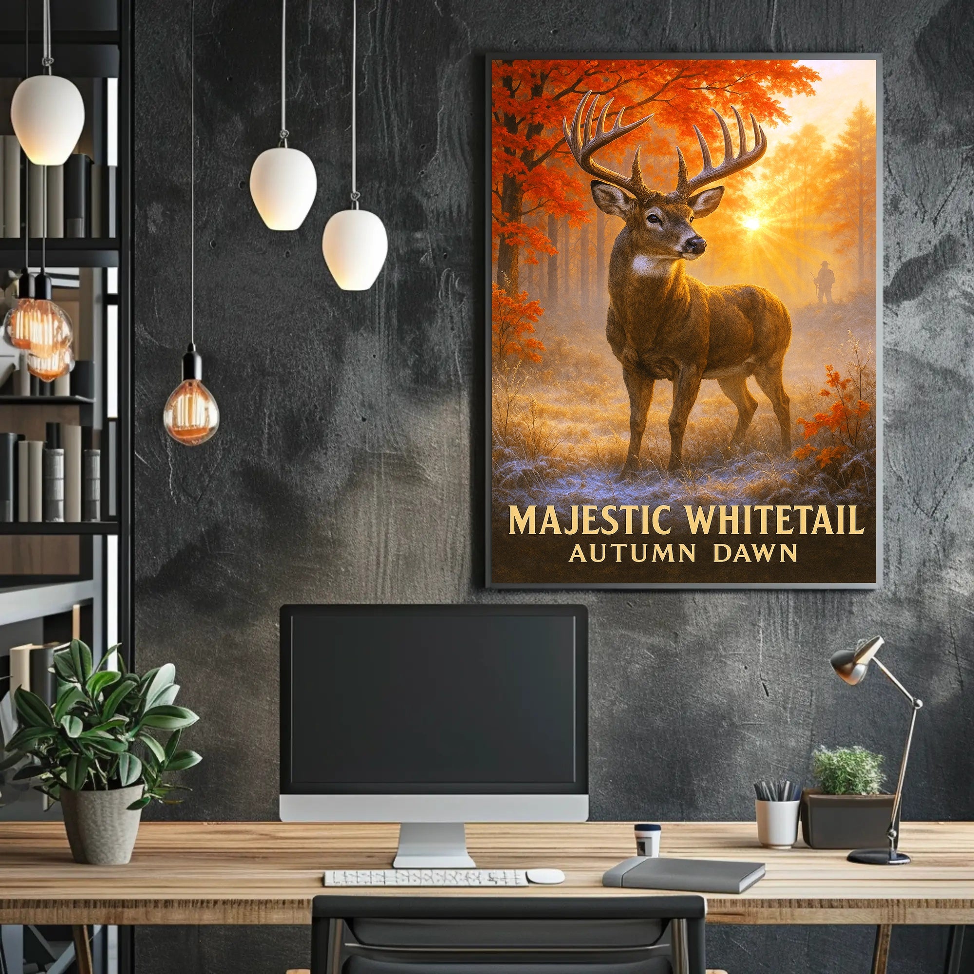 Majestic Whitetail Autumn Dawn Poster PosterGoat
