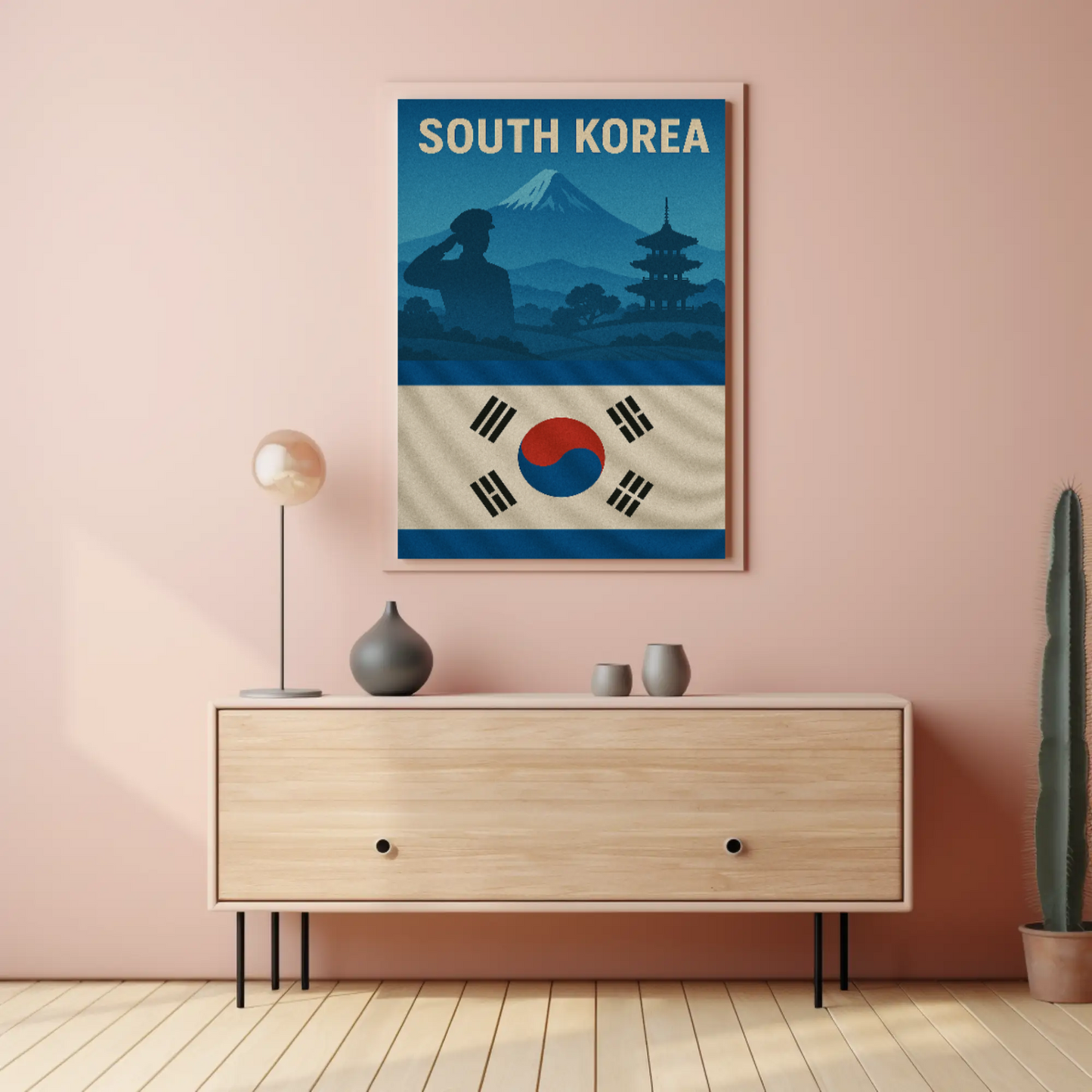 South Korea Patriotic Icons Vintage Heritage Poster