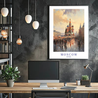 Moscow Urban Life Impressionistic Travel Poster PosterGoat