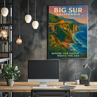 Big Sur California Poster Majestic Ocean View Nature Lovers