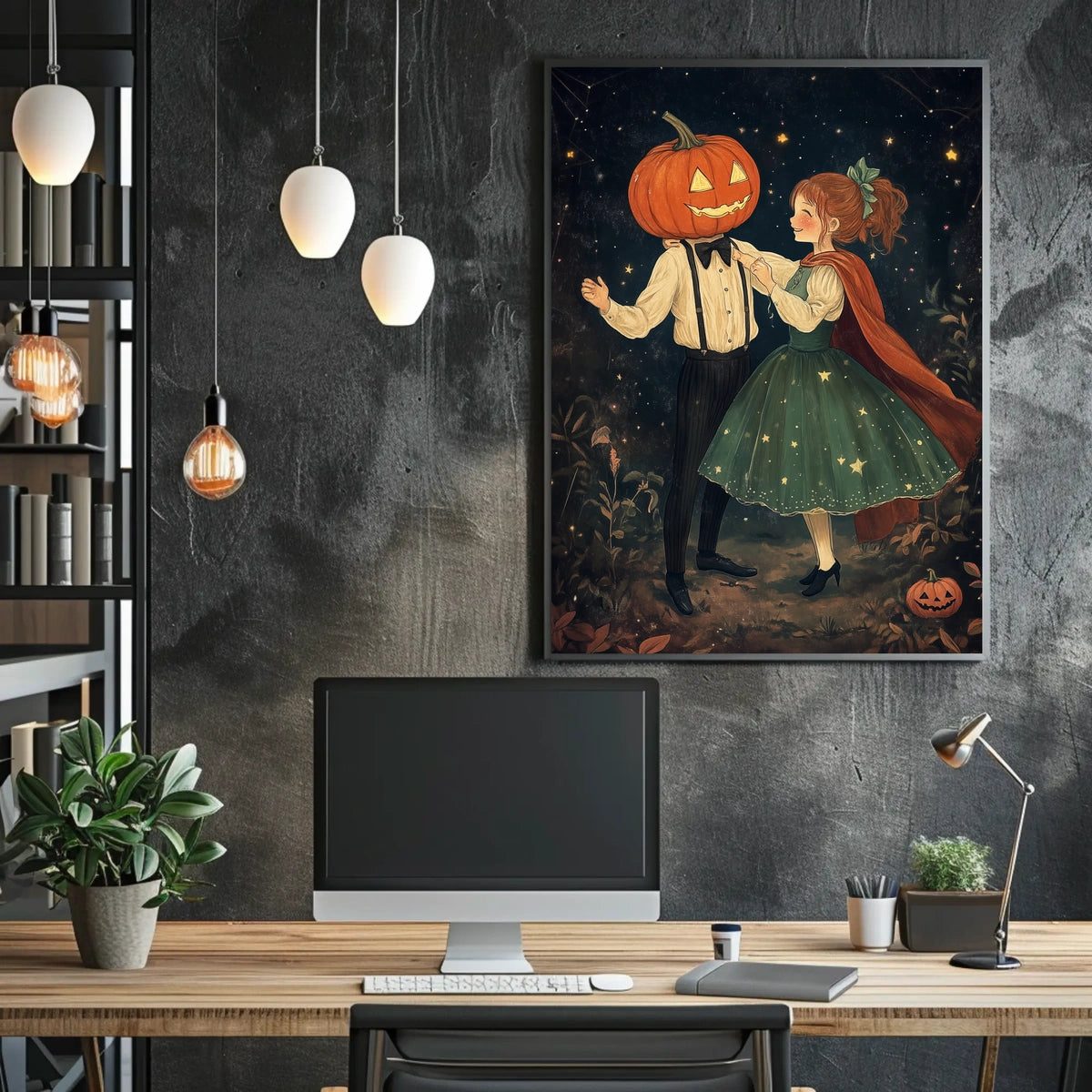 Whimsical Dancing Scene Illustration Fairy-tale Poster