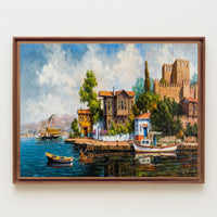 Serene Coastal Village Poster