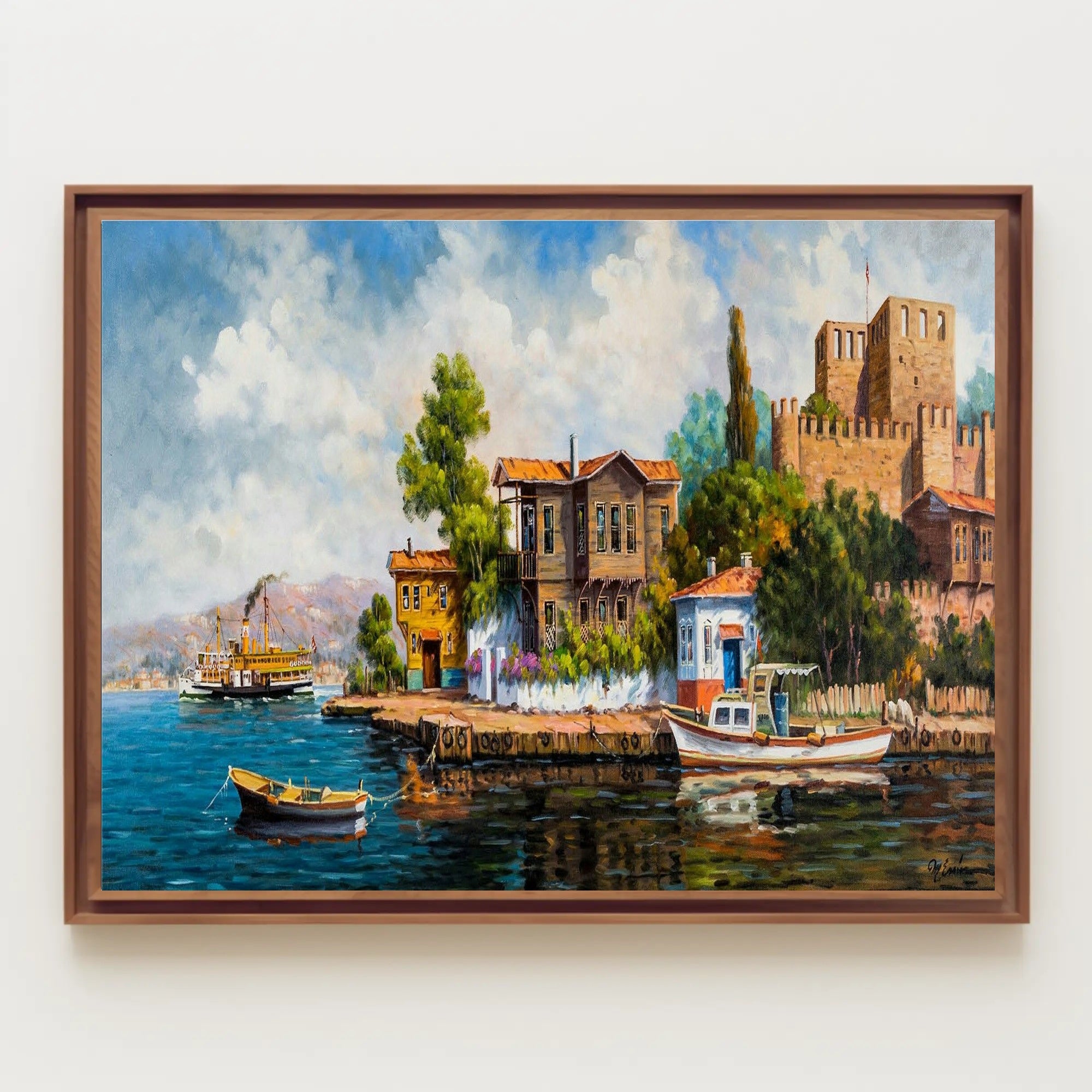 Serene Coastal Village Poster