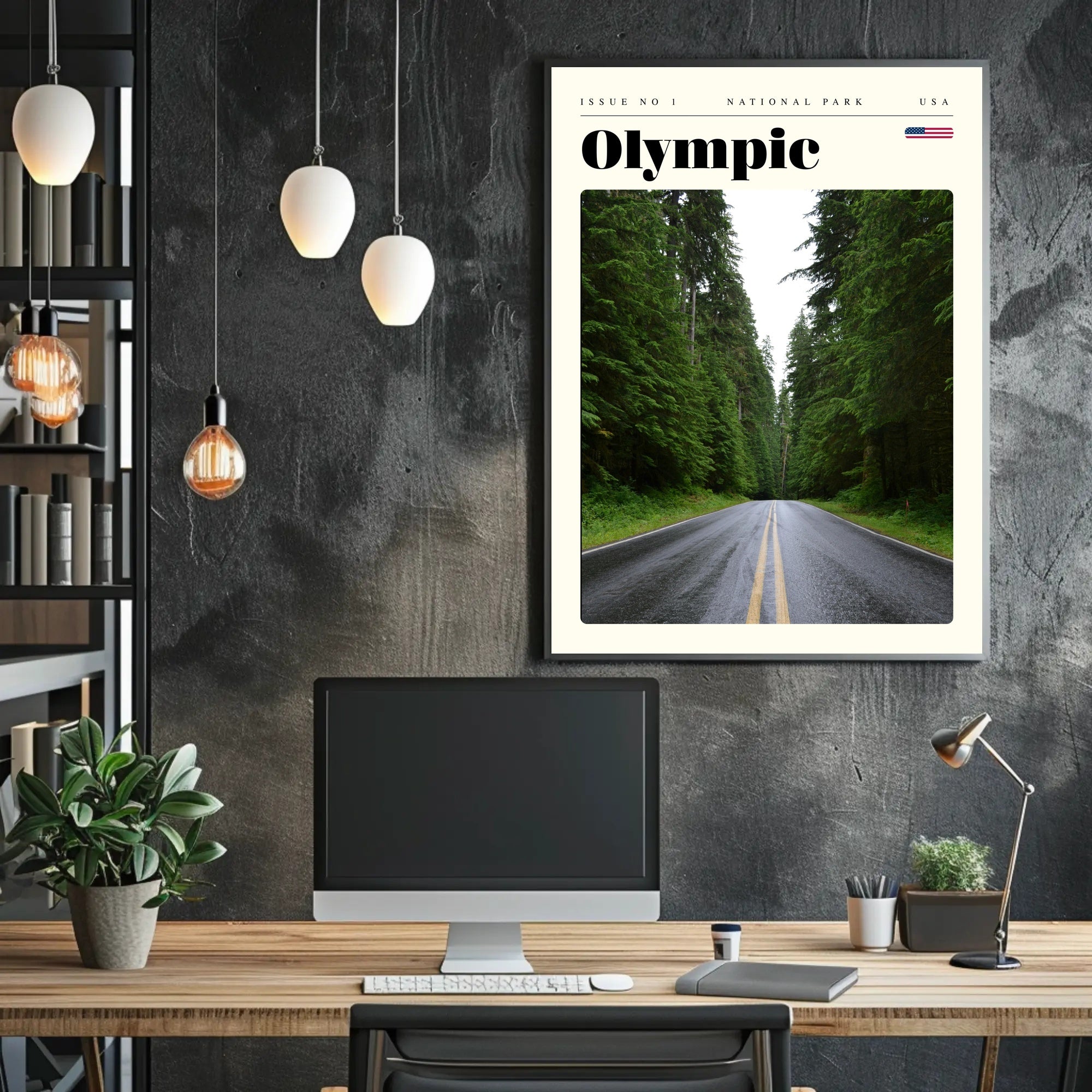 Olympic National Park Poster Vintage Travel Print