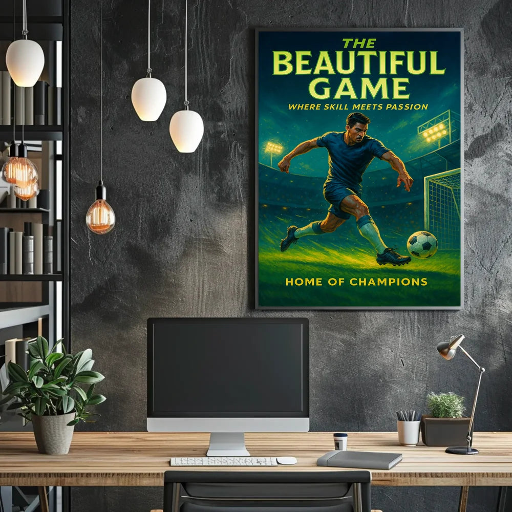 Soccer Champion in Action: Inspiring Sports Poster PosterGoat