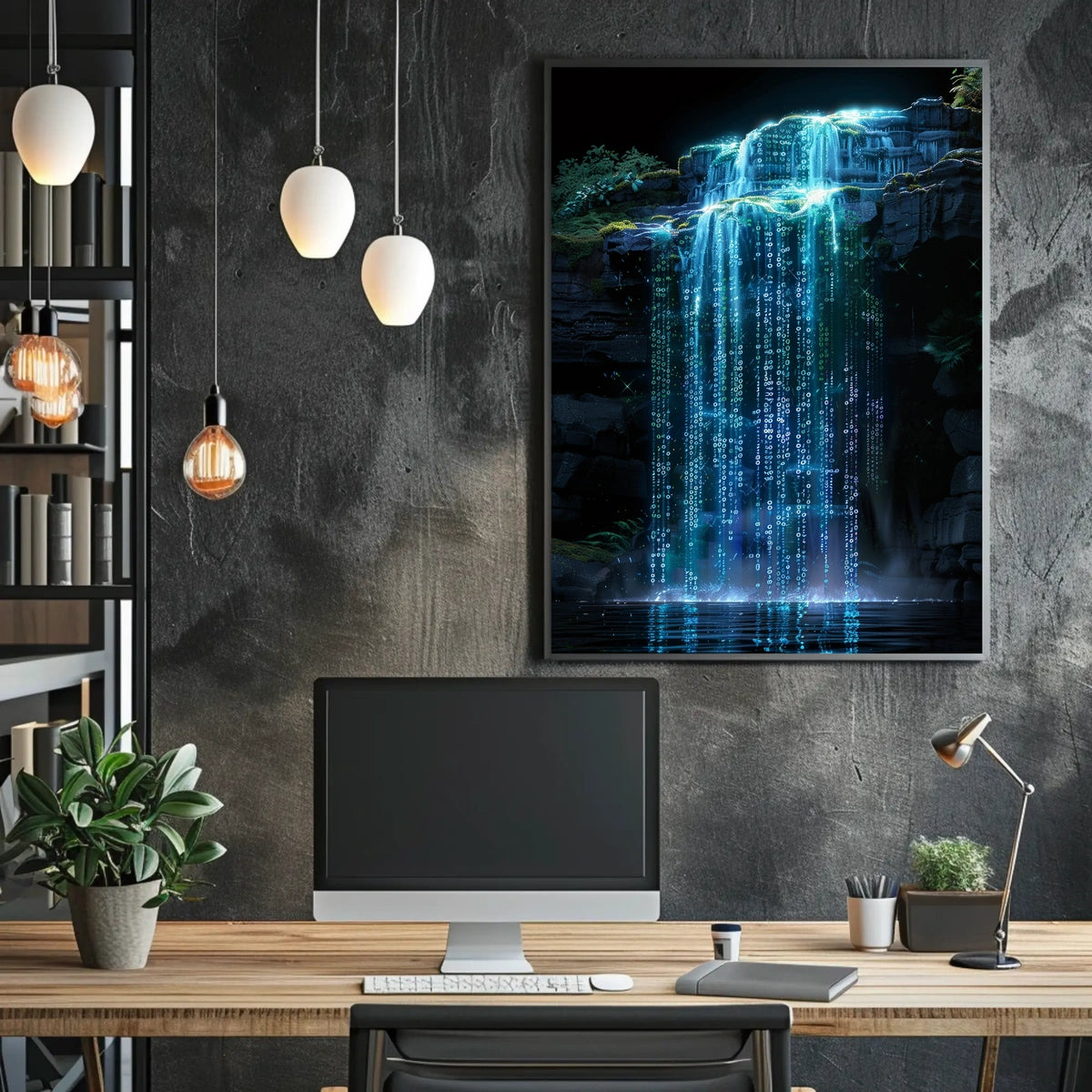 Digital Waterfall Poster