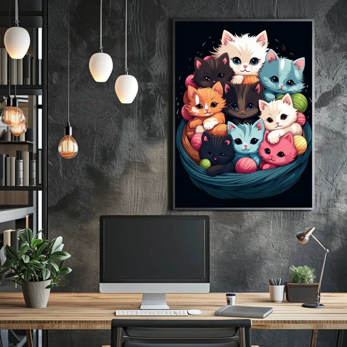 Basket Of Kittens Poster