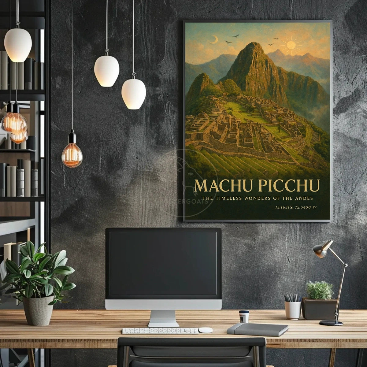Machu Picchu Vintage Art Travel Poster