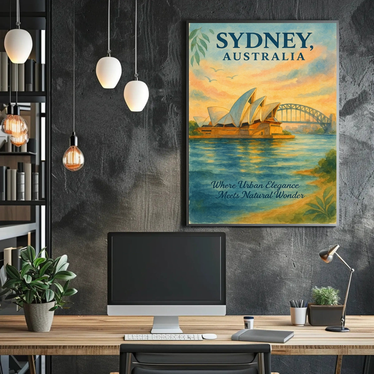 Sydney's Iconic Landmarks Vintage Travel Poster