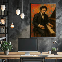 Piano Virtuoso in Realistic Brush Strokes - Artistic Poster