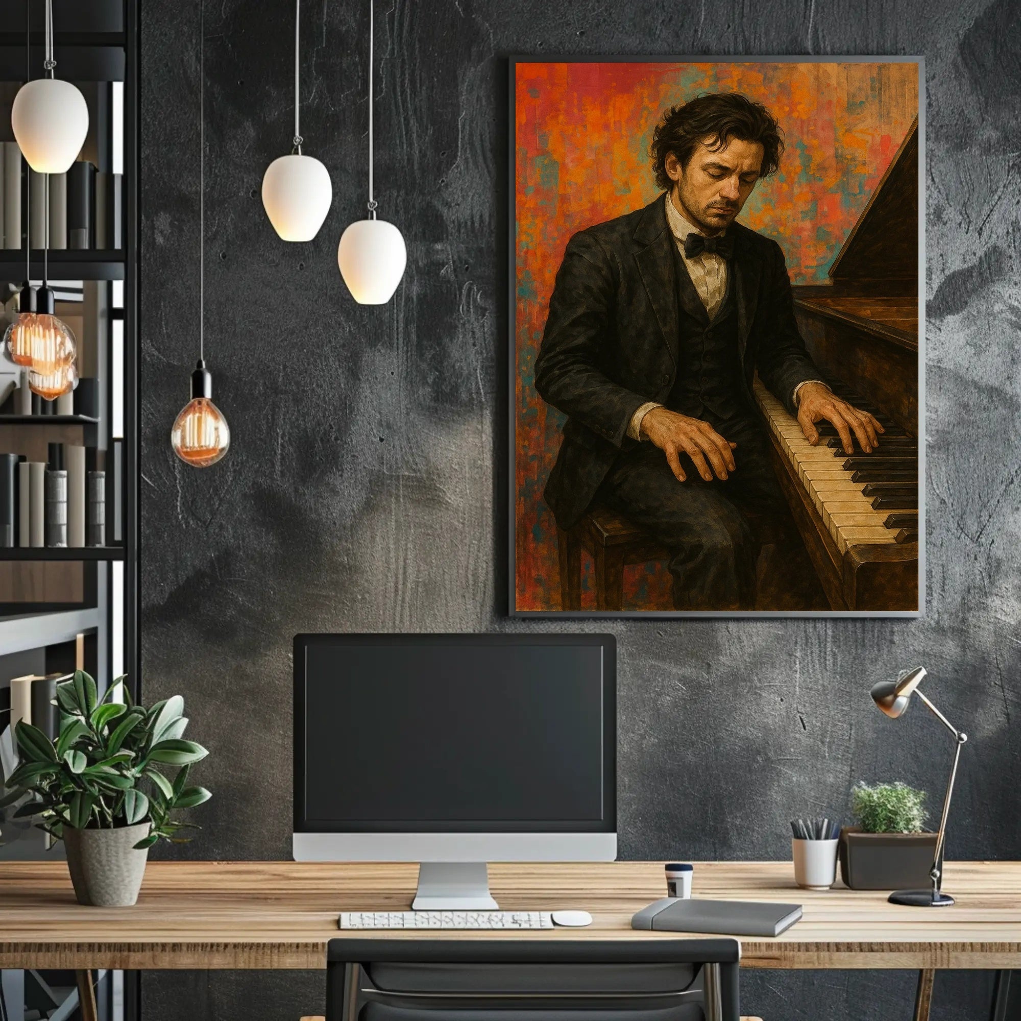 Piano Virtuoso in Realistic Brush Strokes - Artistic Poster
