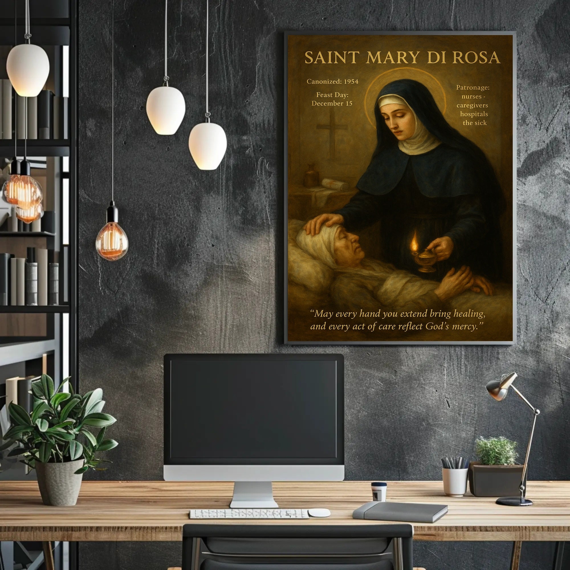 Saint Mary Di Rosa Inspirational Vintage Motivational or Quote Poster