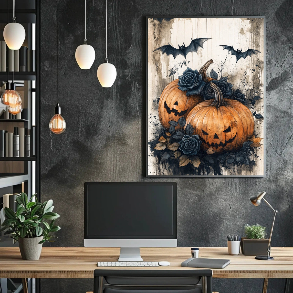 Halloween Gothic Jack-O'-Lanterns Artistic Poster