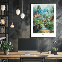 Bali Watercolor Travel Poster: Serene Tropical Landscape Art PosterGoat