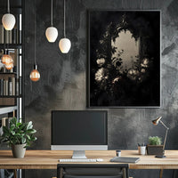 Antique Floral Elegance: Baroque Mirror Artistic Poster PosterGoat