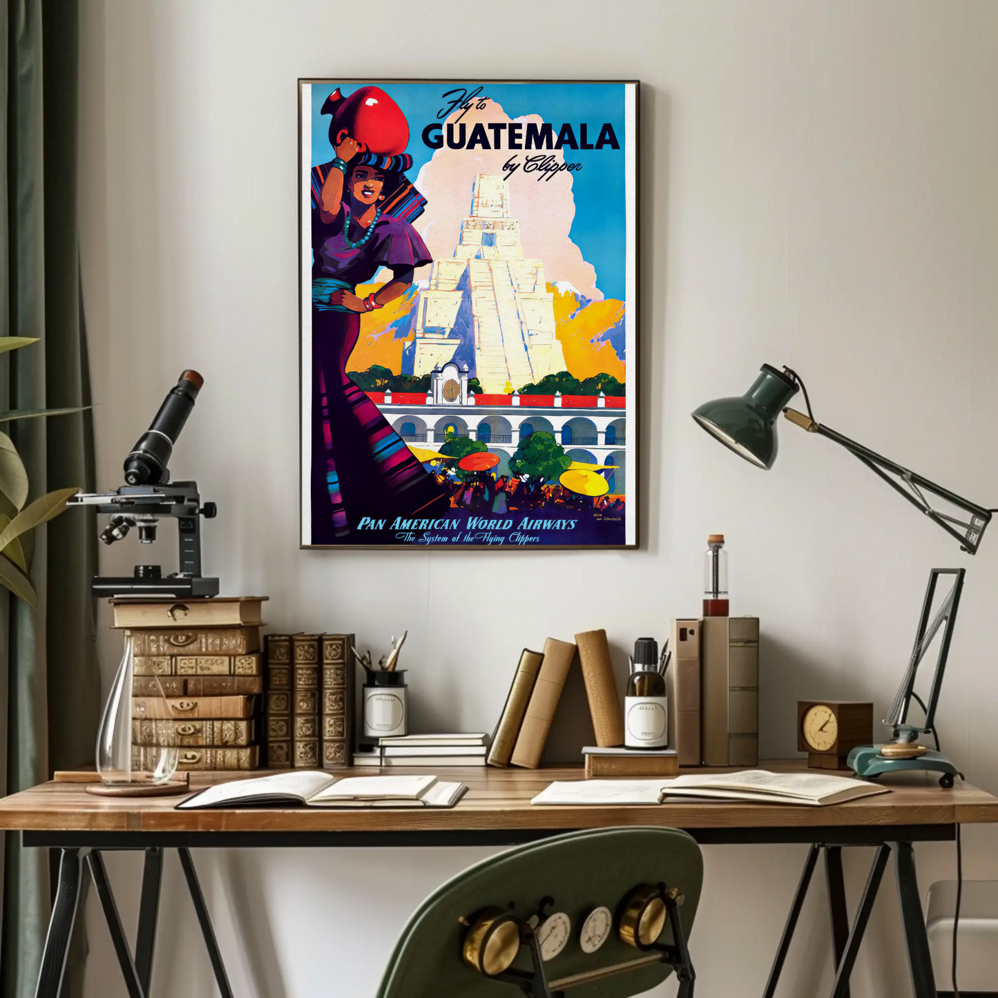 Guatemala Pan Am Airways Vintage Poster