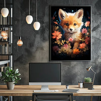 Fox Bloom Whimsical Poster