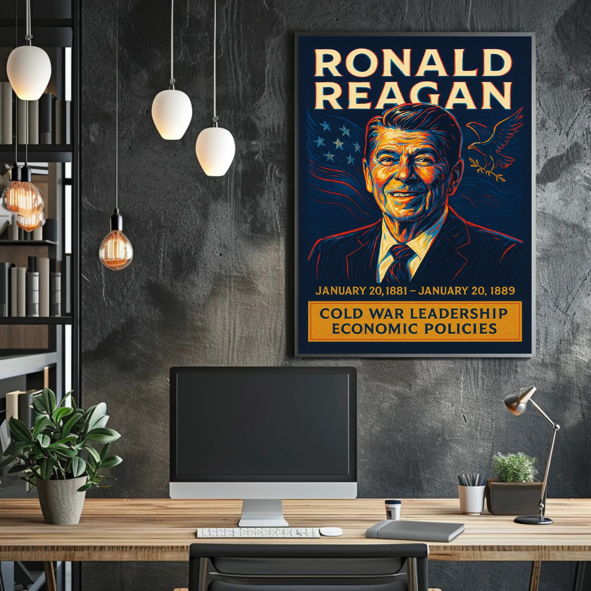 Ronald Reagan Cold War Leadership Poster
