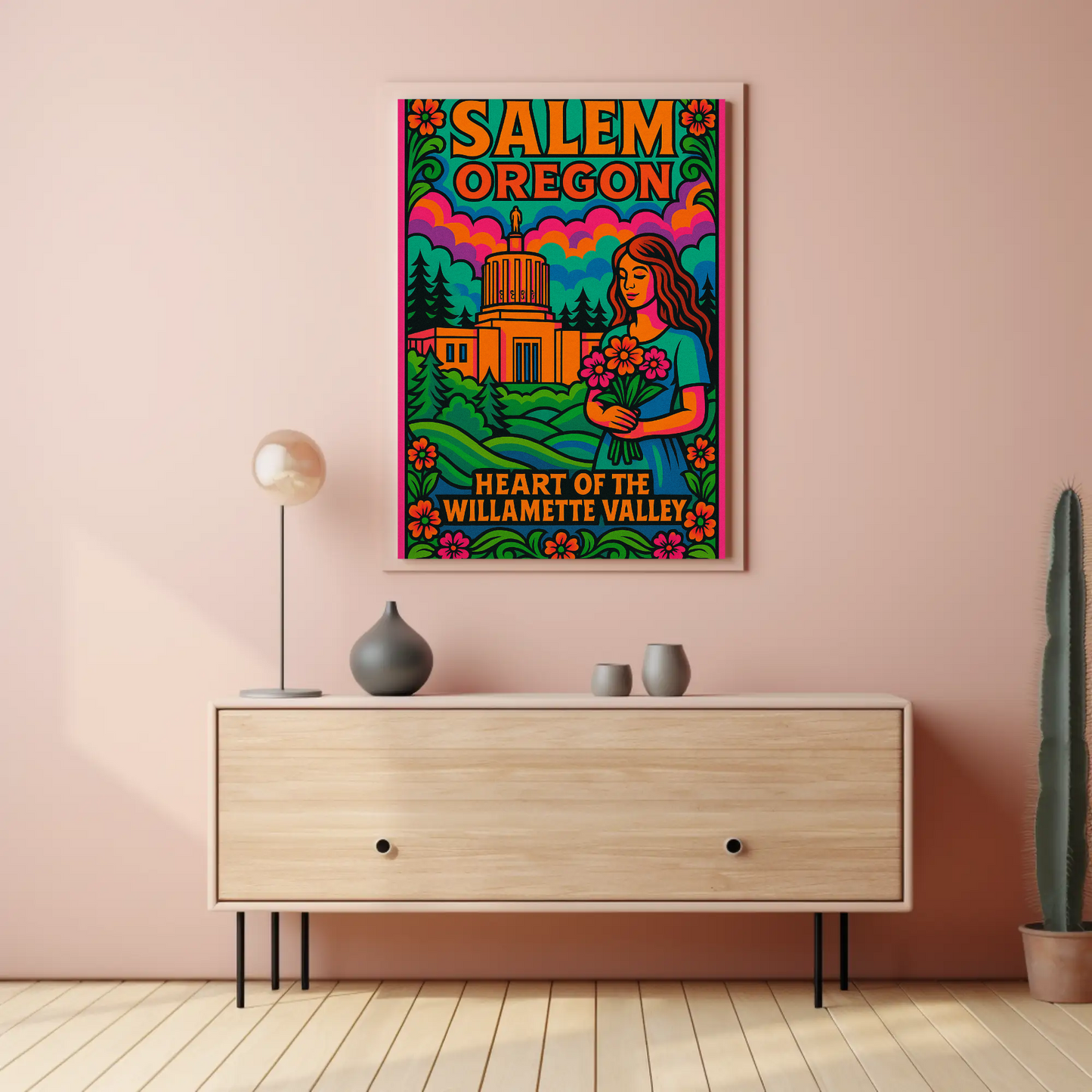 Salem Oregon Willamette Valley Travel Poster