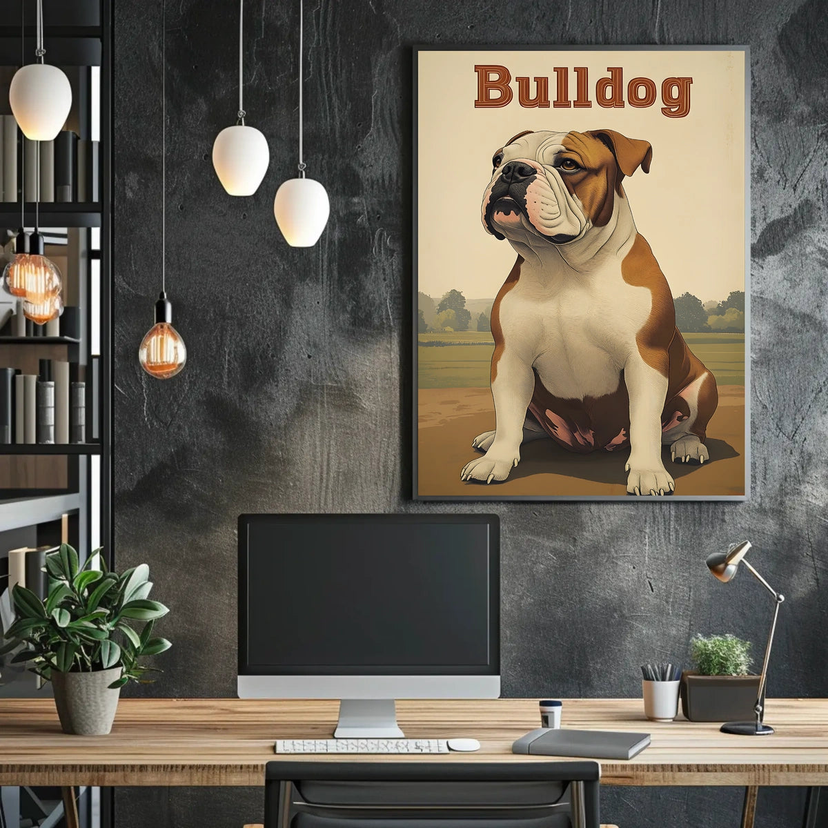 Bulldog Portrait Poster