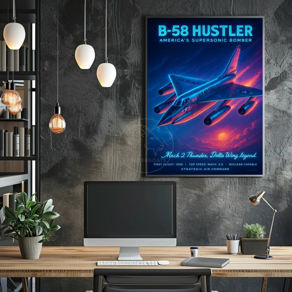B-58 Hustler Vintage Military Aircraft Art Poster