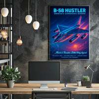 B-58 Hustler Vintage Military Aircraft Art Poster
