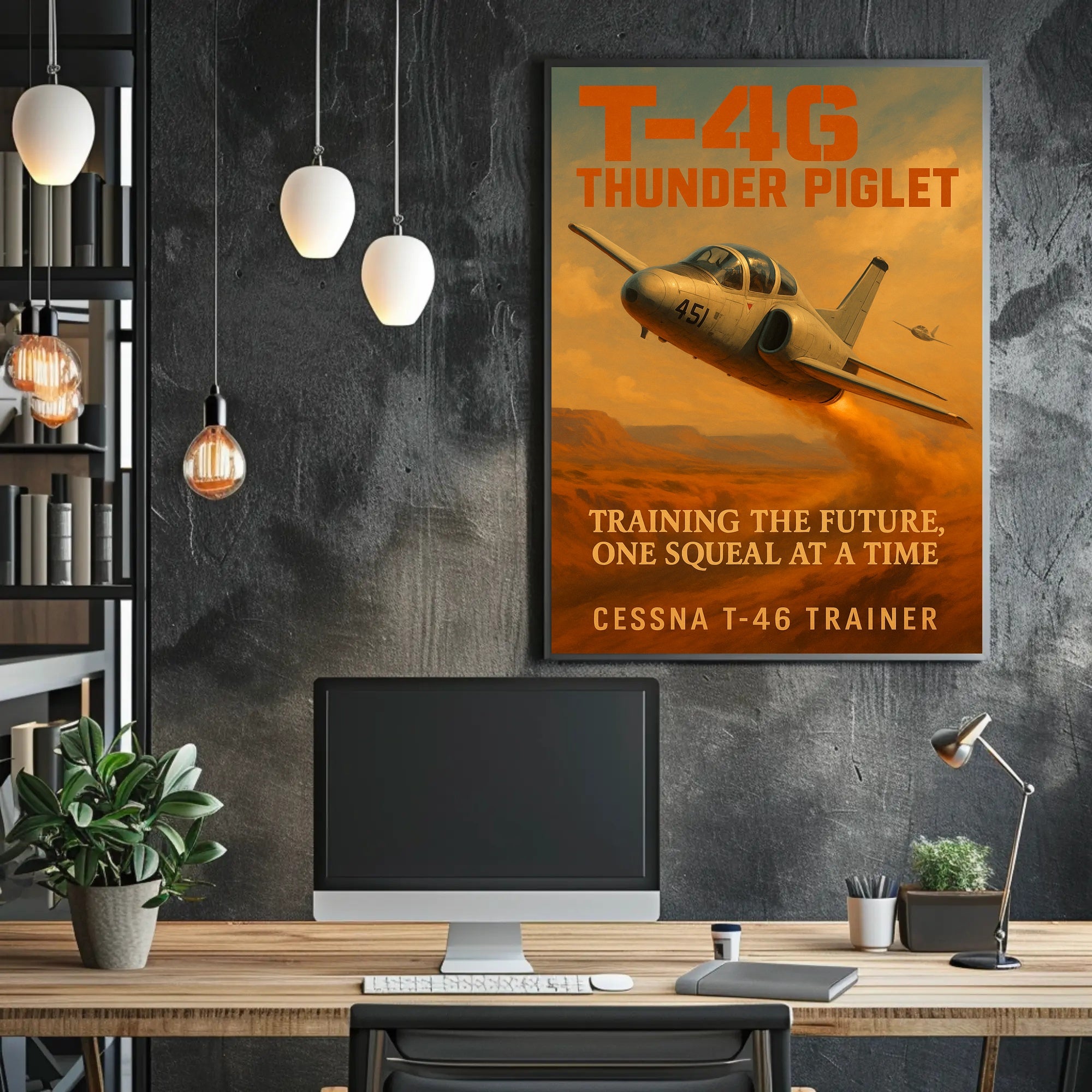 T-46G Thunder Piglet Jet Aviation Poster