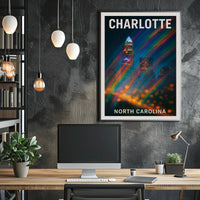 Charlotte Skyline Urban Wanderlust Poster