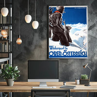 Vintage Upper Austria Skiing Adventure Travel Poster PosterGoat