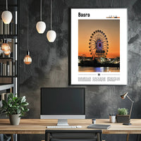 Basra Evening Ferris Wheel Urban or Cityscape Poster PosterGoat