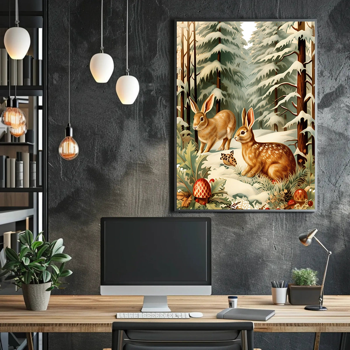Winter Woodland Scene Poster