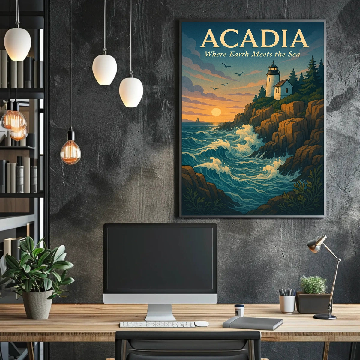 Acadia Where Earth Meets the Sea Poster