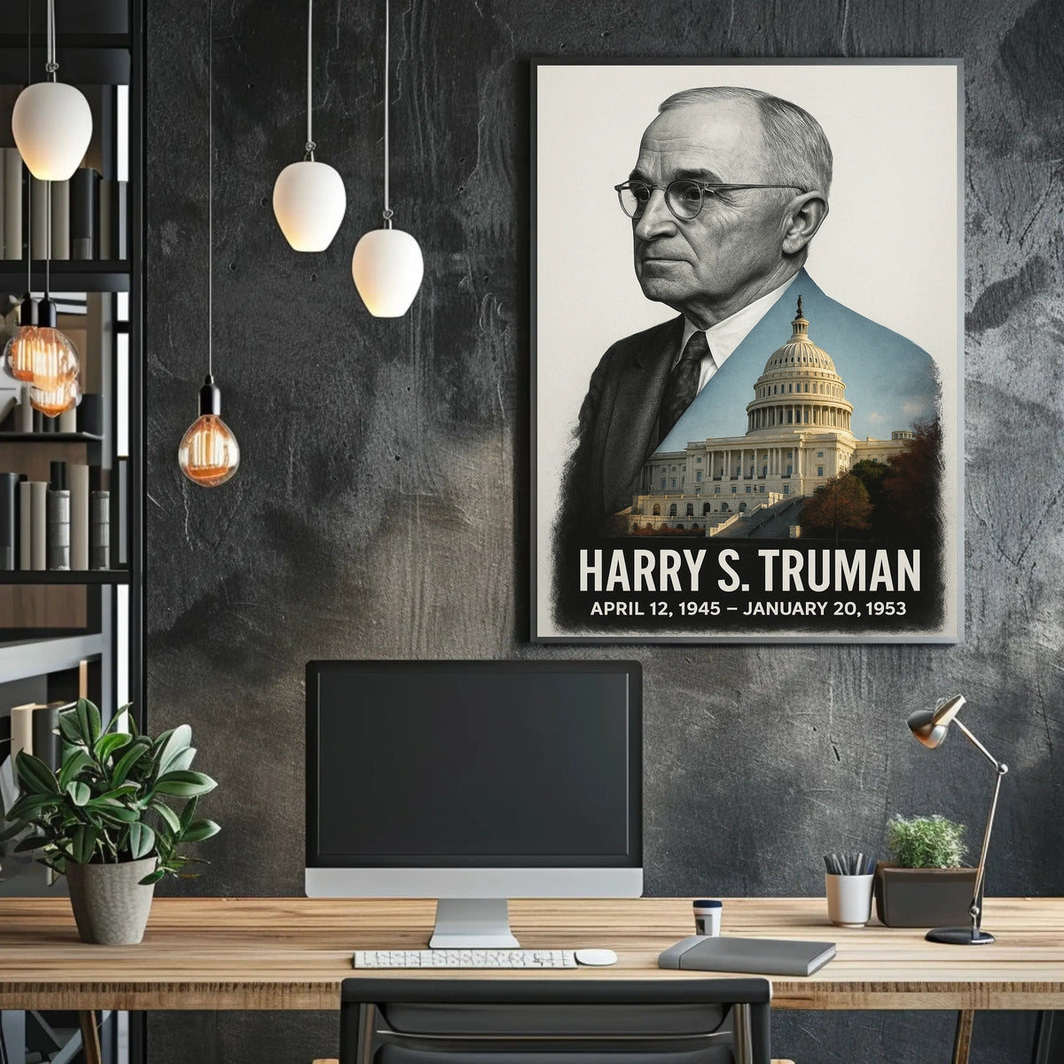 Harry S. Truman 33rd President of the United States Reflections Poster