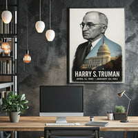 Harry S. Truman 33rd President of the United States Reflections Poster