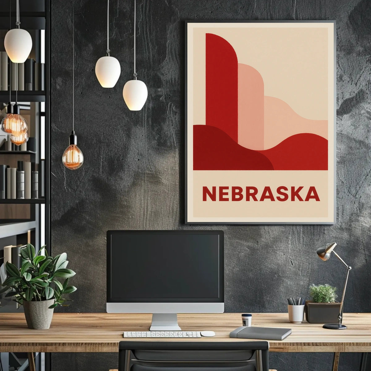 Nebraska Abstract Landscape Poster
