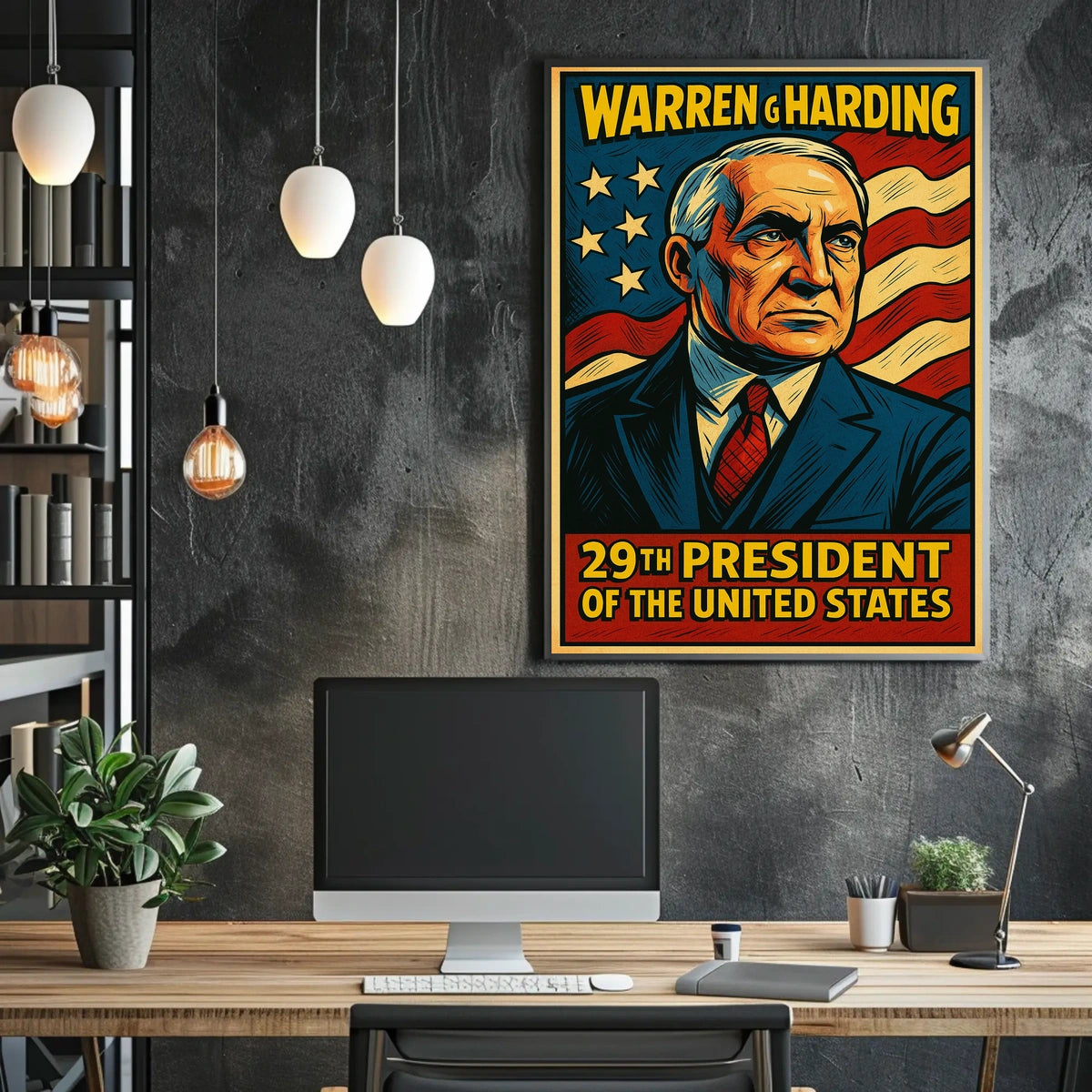 Warren G Harding 29th President Poster History Wall Art