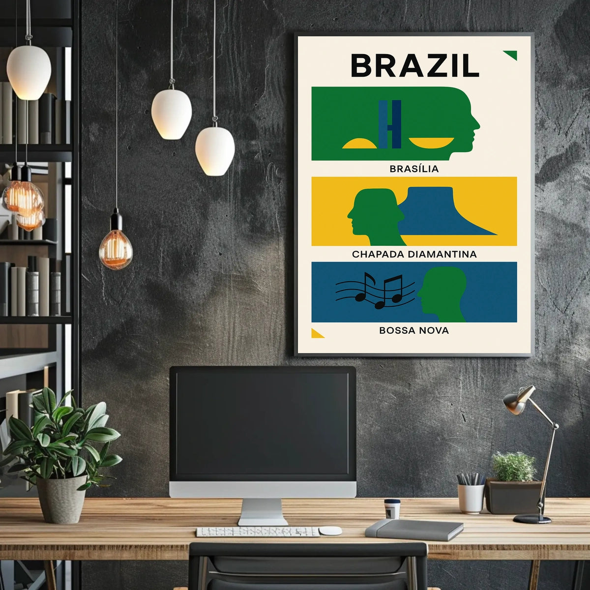 Brazilian Art Poster: Modern Abstract Cultural Tribute